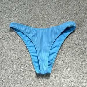 Ribbed High Cut Cheeky Bikini Bottoms